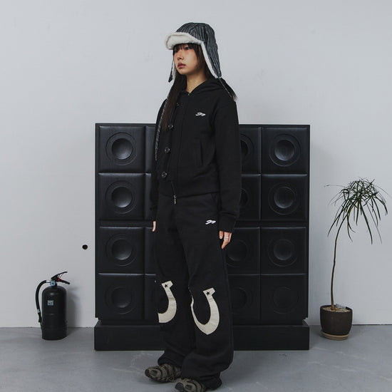 Tansanmagnesium Big Button Pony Hotfix Hoodie Zip-Up