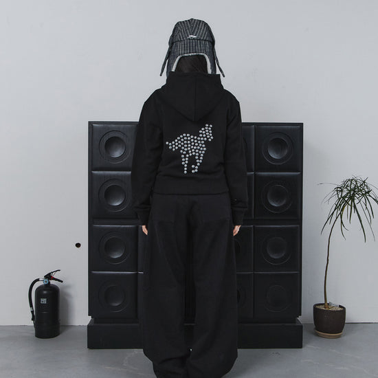 Tansanmagnesium Big Button Pony Hotfix Hoodie Zip-Up