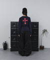 Tansanmagnesium Cross Appliqué Long Sleeve