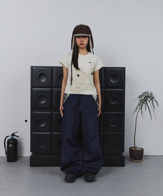 Tansanmagnesium (5/12 Pre-order Delivery) Rabbit Button T-Shirt (Ivory)