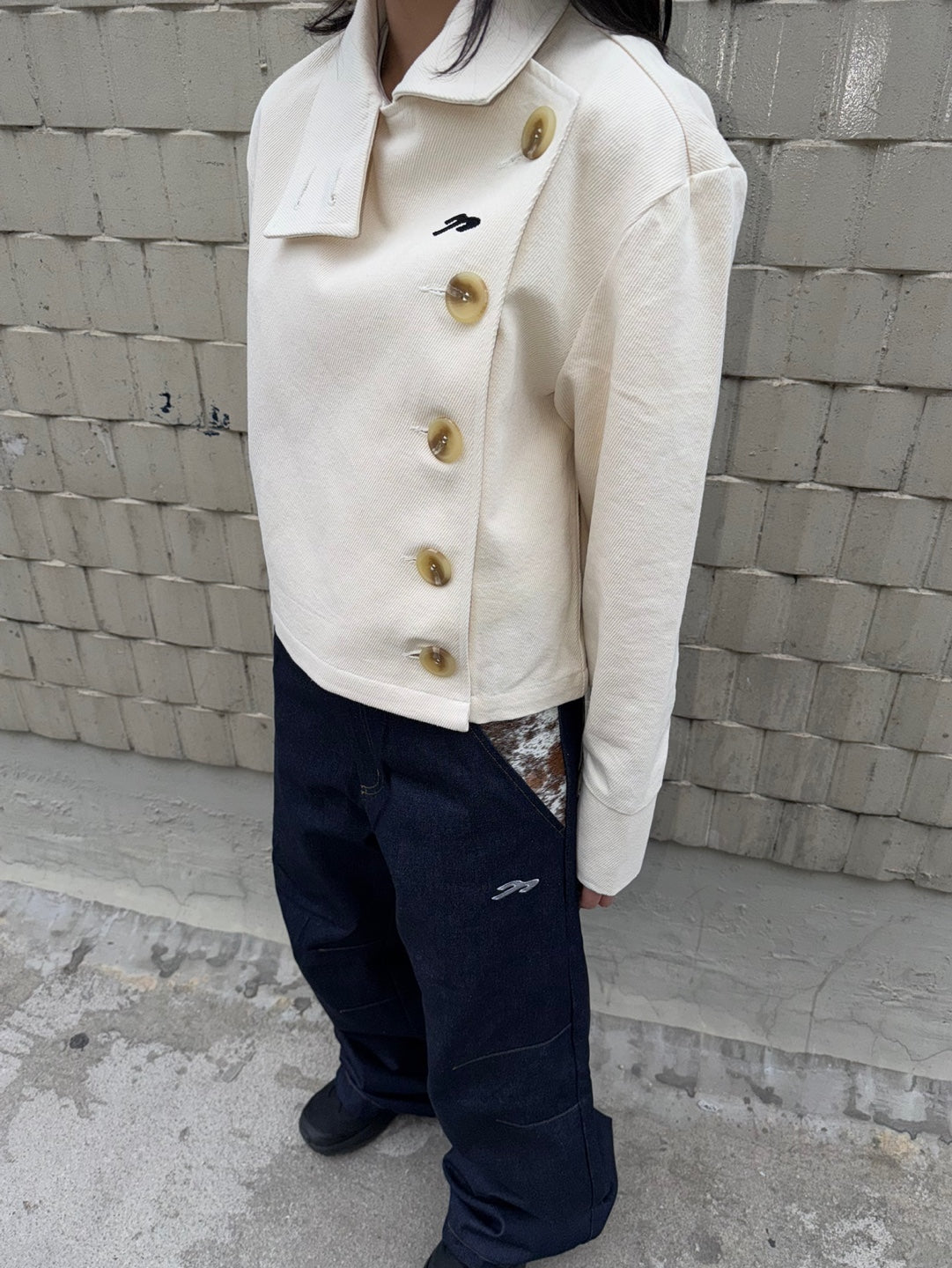 Tansanmagnesium Big Button High Neck Jacket