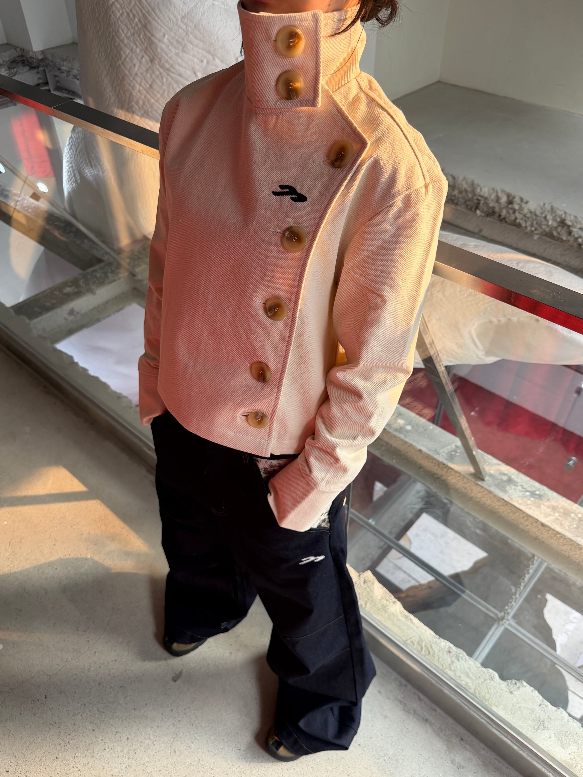Tansanmagnesium Big Button High Neck Jacket