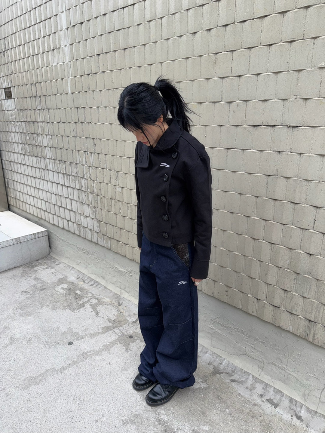 Tansanmagnesium Big Button High Neck Jacket