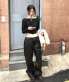 Tansanmagnesium Sullano X Tansan Drop Back Pocket Leather Pants