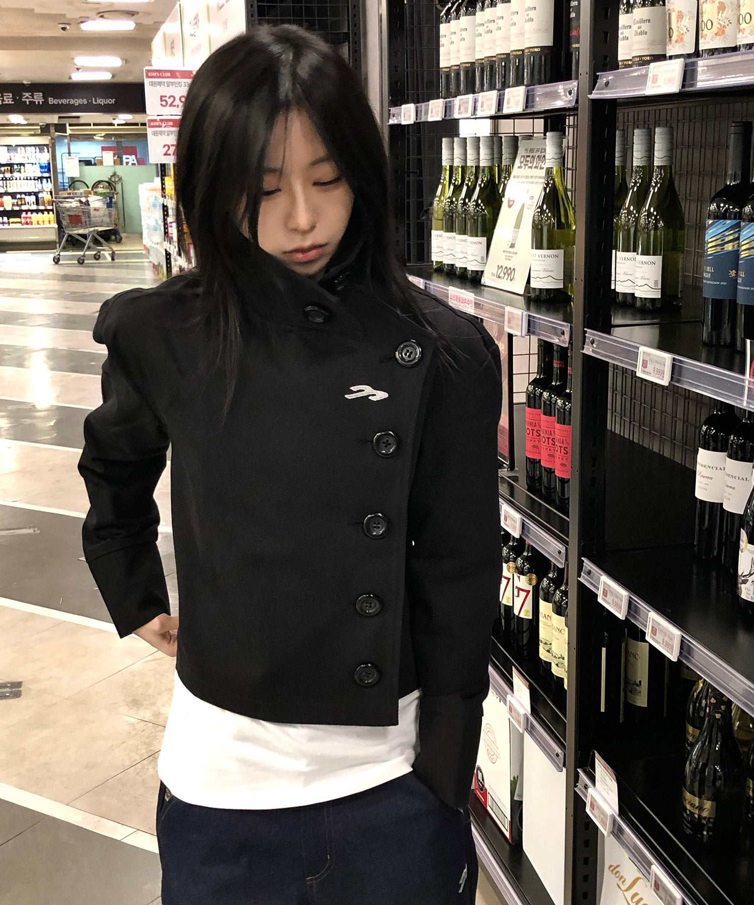 Tansanmagnesium Big Button High Neck Jacket