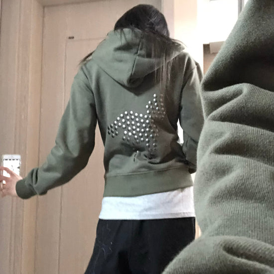 Tansanmagnesium Big Button Pony Hotfix Hoodie Zip-Up