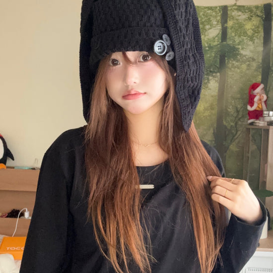 Tansanmagnesium Button Rabbit Beanie