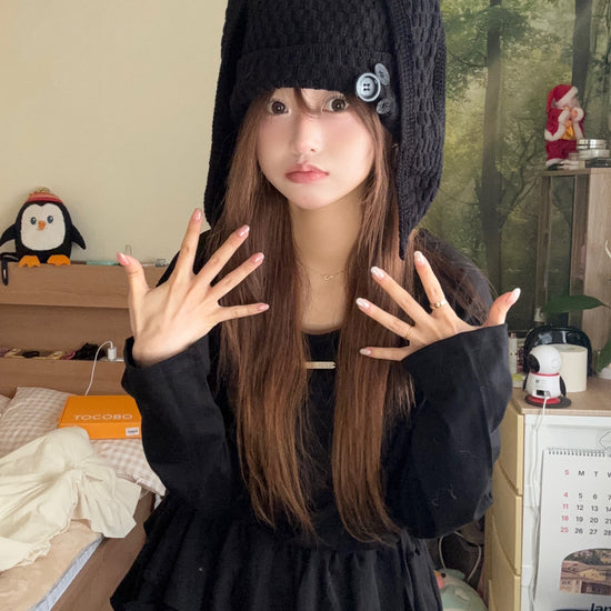 Tansanmagnesium Button Rabbit Beanie