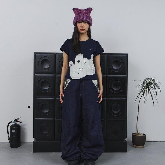 Tansanmagnesium (5/12 Pre-Order) Rabbit Button T-Shirt (Navy)