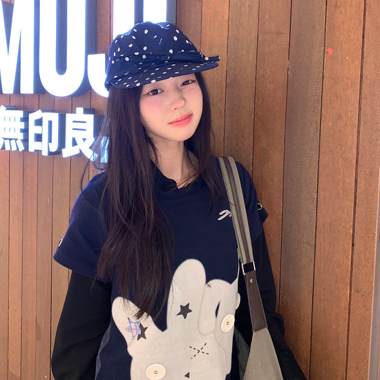 Tansanmagnesium (5/12 Pre-Order) Rabbit Button T-Shirt (Navy)