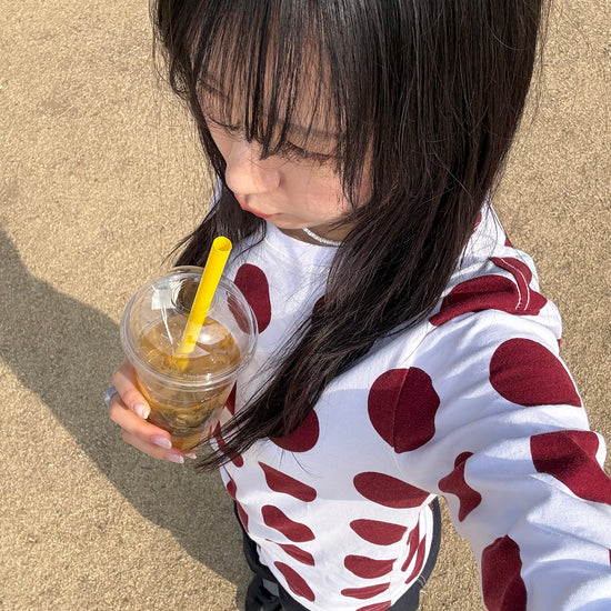 Tansanmagnesium Dot Pattern Long Sleeve