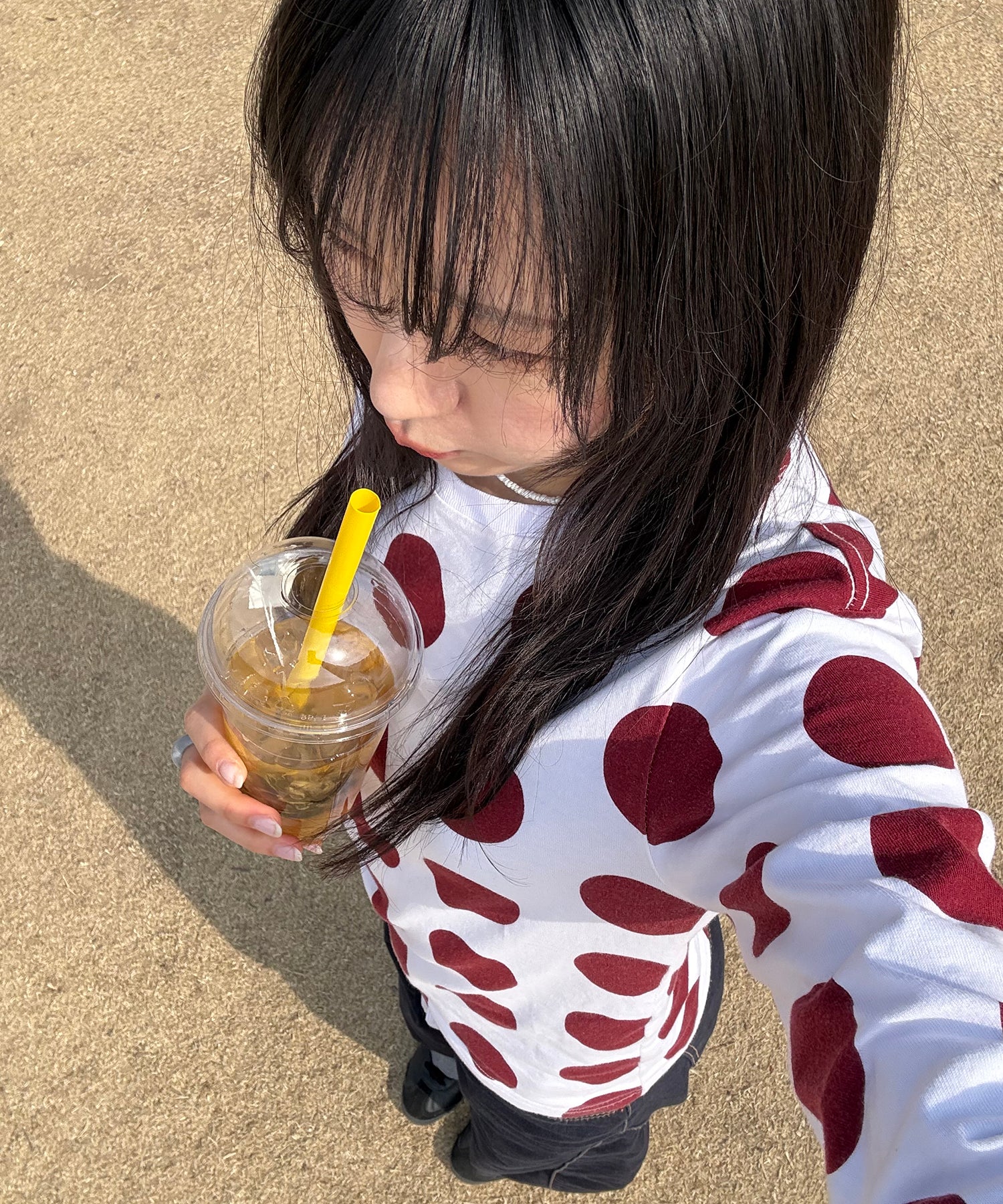 Tansanmagnesium Dot Pattern Long Sleeve