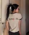 Tansanmagnesium (5/12 Pre-Order) Tansanmagnesium Appliqué Ringer T-Shirt (Ivory)