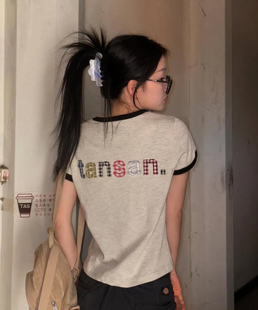 Tansanmagnesium (5/12 Pre-Order) Tansanmagnesium Appliqué Ringer T-Shirt (Ivory)