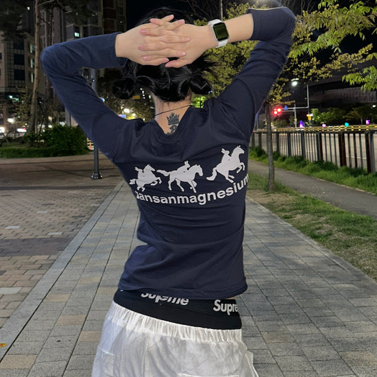 Tansanmagnesium Horse Rabbit Long Sleeve (Navy)