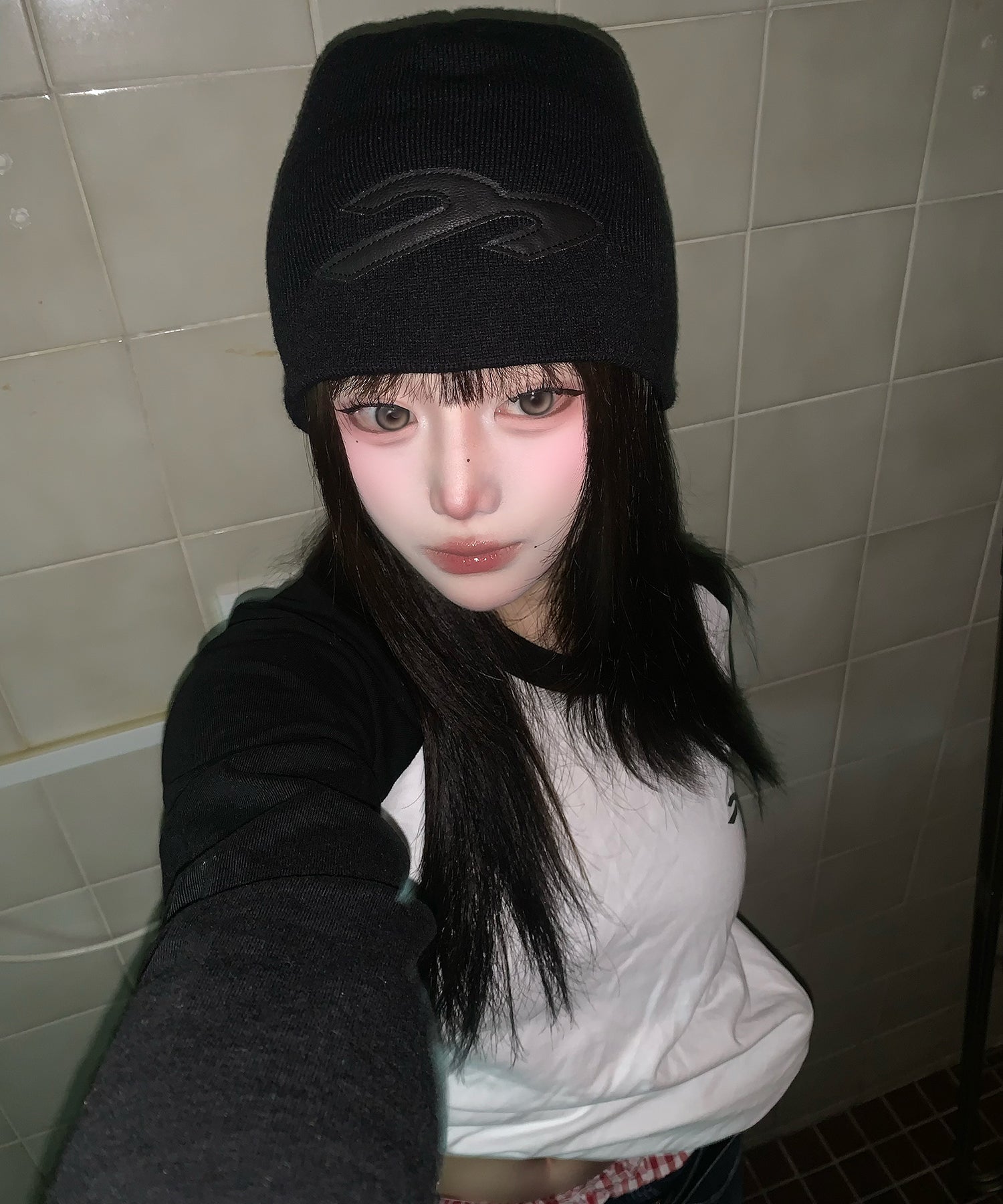 Tansanmagnesium Sullano x Tansanmagnesium Cross Stitch Leather Beanie